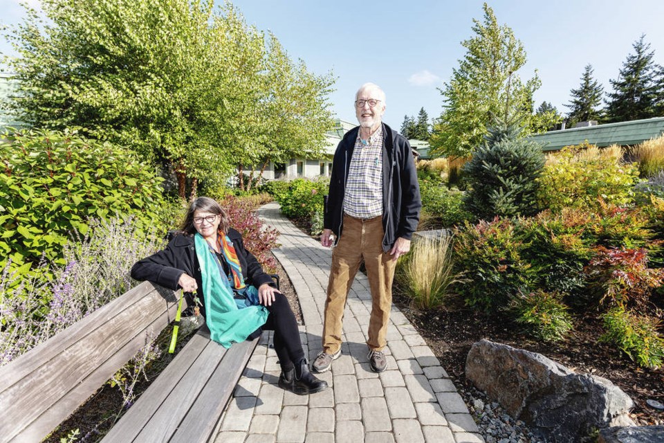 Bill Israel with director Cheryl Diebel at New Roads Therapeutic Recovery Centre in View Royal, where about 80 men have completed the program since Israel was invited to offer it five years ago. DARREN STONE, TIMES COLONIST 