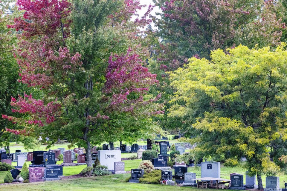 Since it opened in 1923, Royal Oak Burial Park has become the final resting place for almost 100,000 people, including five premiers, provincial, federal and municipal politicians, hockey stars, artists, business leaders, decorated war veterans, entertainers and many more. DARREN STONE, TIMES COLONIST 