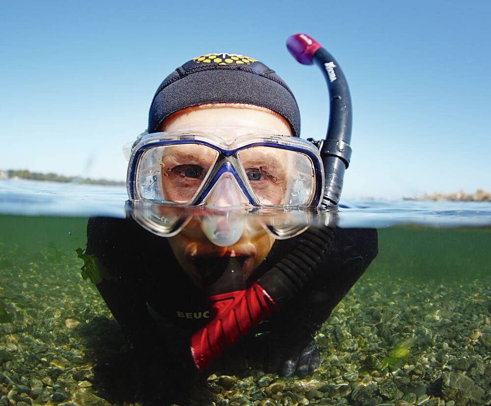 El libro proporciona una guía para practicar snorkel en la isla de Vancouver.