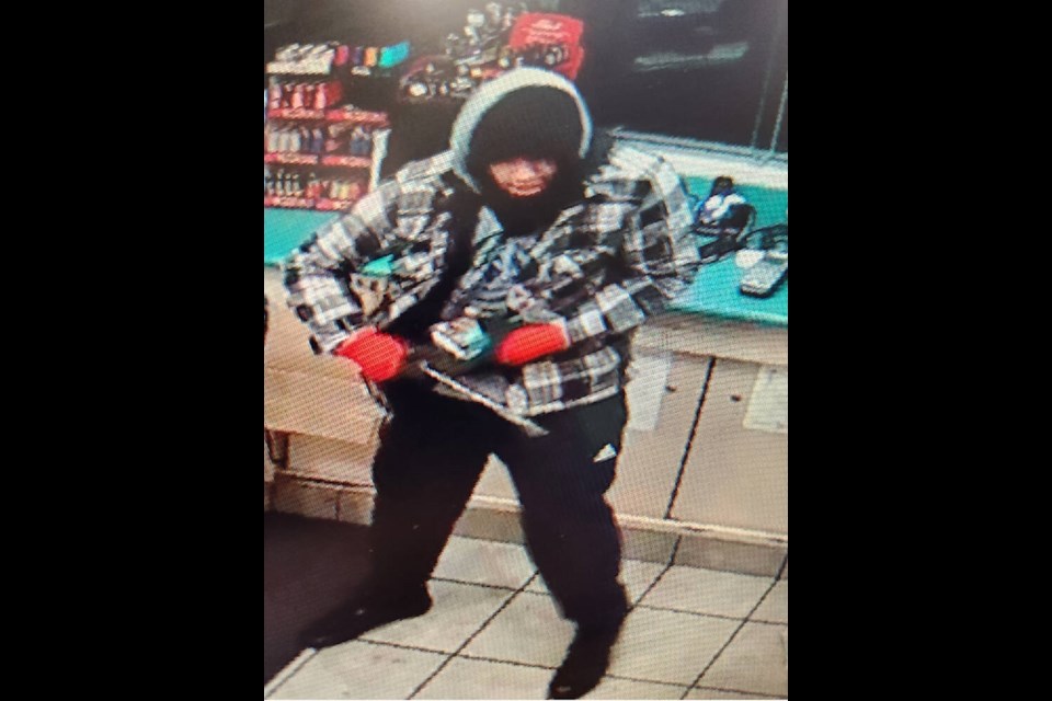 Image released by Port Hardy RCMP of the gas-station robbery suspect. VIA PORT HARDY RCMP 
