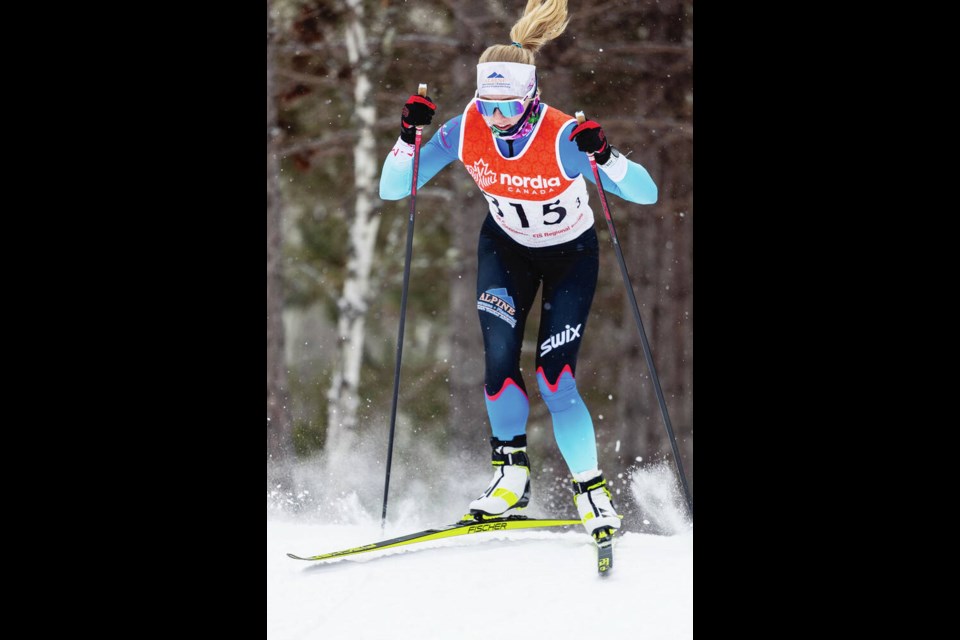 Amelia Wells competes in the 2023 Canadian Cross-Country Ski Championships last March in Thunder Bay. This weekend she’ll be at a World Cup stop in Ruka, Finland. NORDIC CANADA 