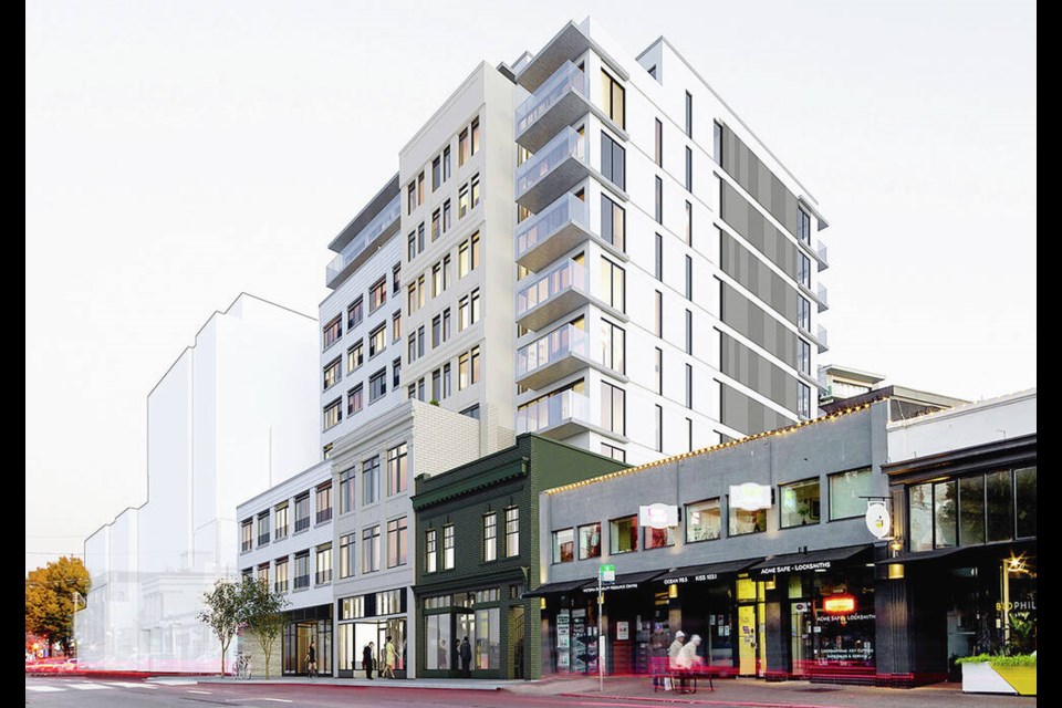 Artist’s rendering of Salient Group’s 825 Fort St. rental project. VIA SALIENT GROUP 