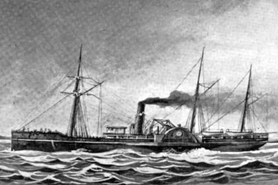 The steamship Pacific. The discovery of the SS Pacific’s remains by Rockfish, Inc. was announced last fall, and salvage work by the Northwest Shipwreck Alliance was supposed to begin this year. B.C. Archives, Item A-05524