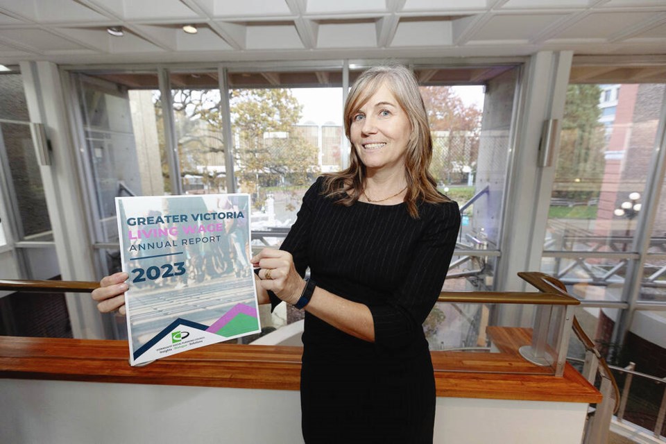 The living wage is meant to be enough to live with dignity, but doesn’t allow families to save for a home purchase, children’s university education or retirement, says Diana Gibson, executive director of the Community Social Planning Council, which calculates the figure. DARREN STONE, TIMES COLONIST 