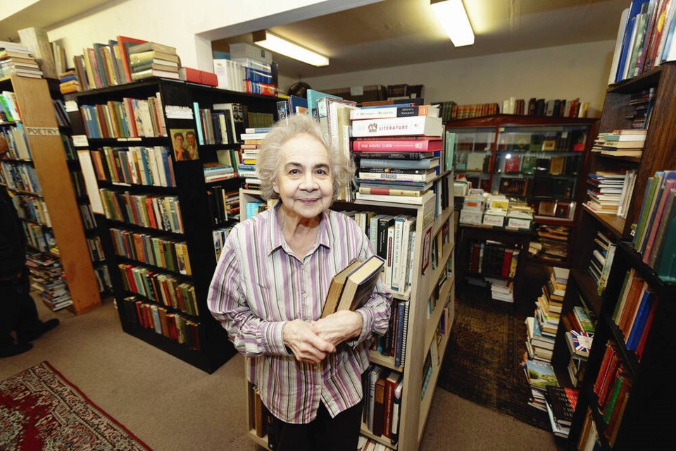 Owner Christine Tanner at Beacon Books on Beacon Avenue in Sidney this week. DARREN STONE, TIMES COLONIST 