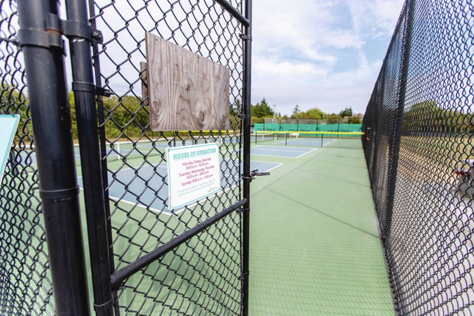 Noise from the pickleball courts at Wain Park in North Saanich has caused so many complaints that the district is considering new sites for the sport. DARREN STONE, TIMES COLONIST 