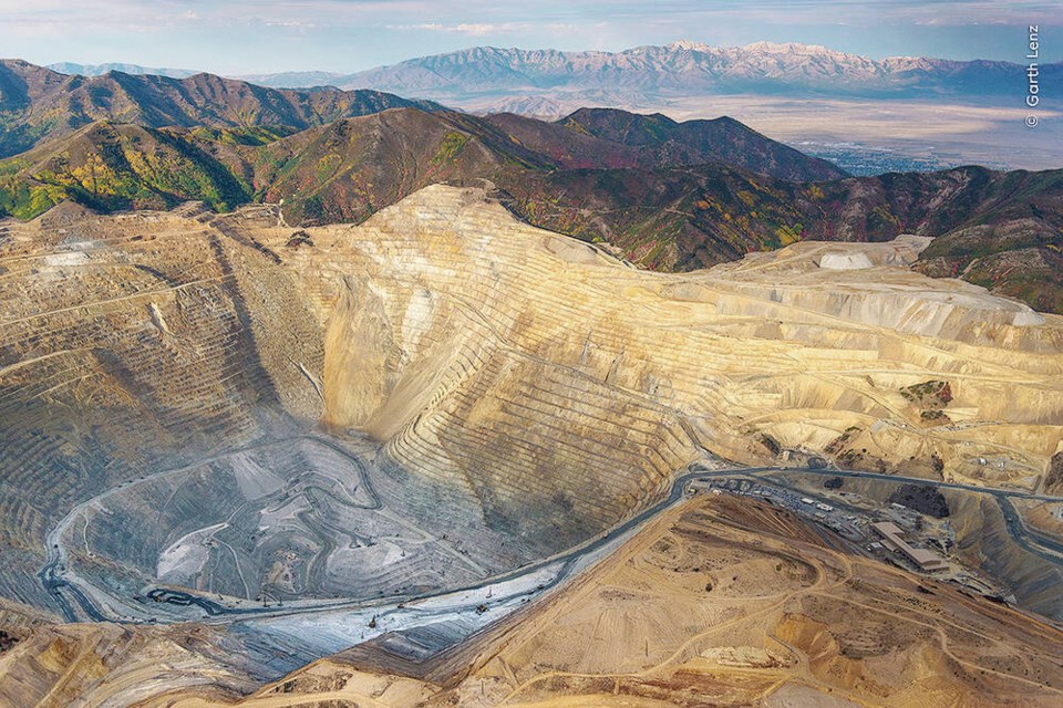 An aerial view of the Bingham Canyon Copper Mine, near Salt Lake City Utah, the largest excavation on Earth, shot by Victoria photographer Garth Lenz.  GARTH LENZ VIA ROYAL BC MUSEUM 