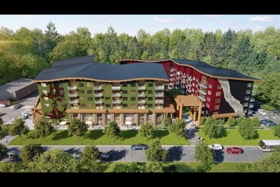 Proposed design for the two-building, 199-unit housing project on Cowichan Tribes land to be constructed with support from the province’s new B.C. Builds program. B.C. MINISTRY OF HOUSING 