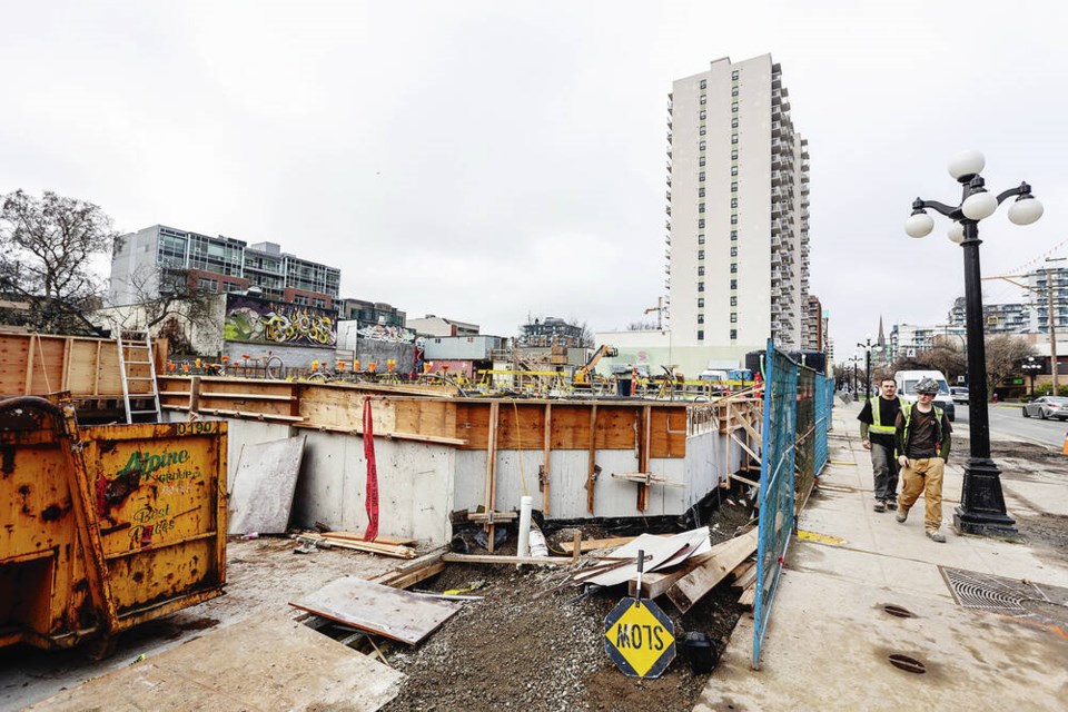 A 23-storey rental tower is proposed at 937 View St. DARREN STONE, TIMES COLONIST 