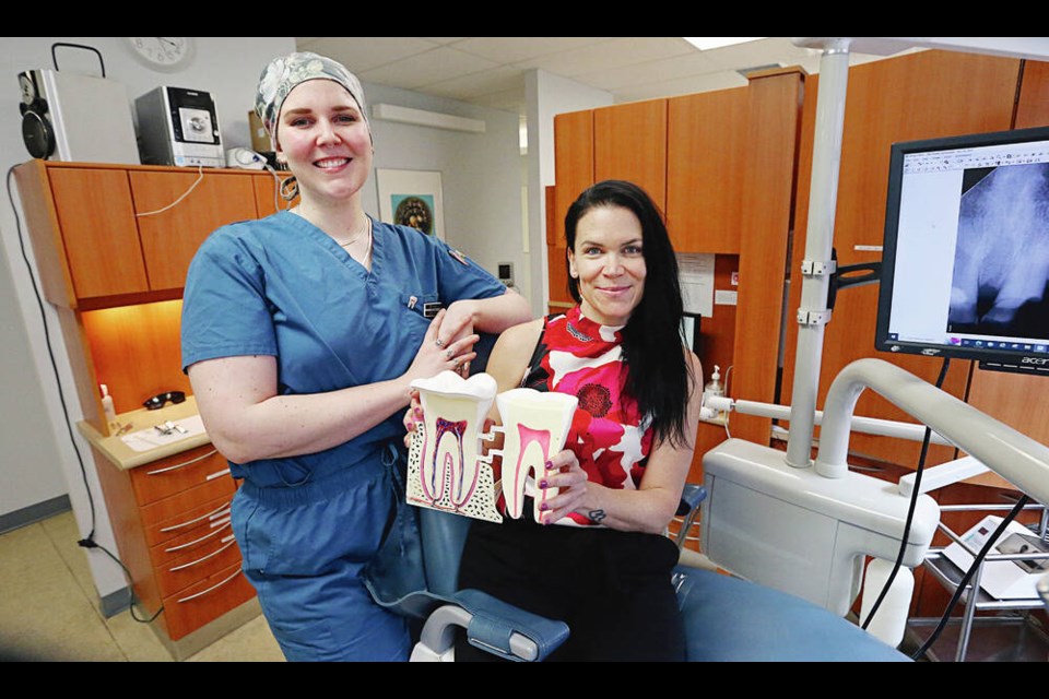 Dr. Hana Darrach-Cottick, left, and clinic manager Kathleen Quast at the Cool Aid dental clinic. ADRIAN LAM, TIMES COLONIST 