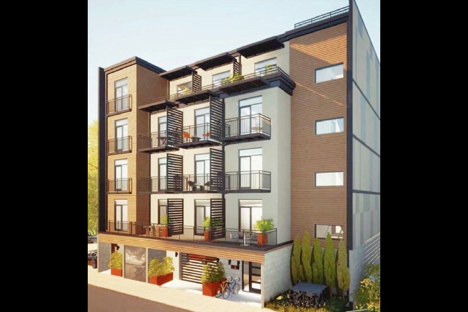 Robson Street view of a 31-micro-unit rental project approved 
by Nanaimo city council. BECK VALE ARCHITECTS + PLANNERS INC. 