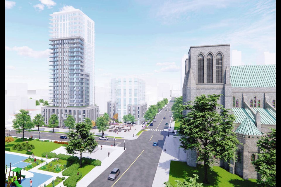 A rendering of Concert Properties’ redevelopment plan for the YMCA-YWCA facility at Broughton and Quadra streets in downtown Victoria. DYS ARCHITECTURE 