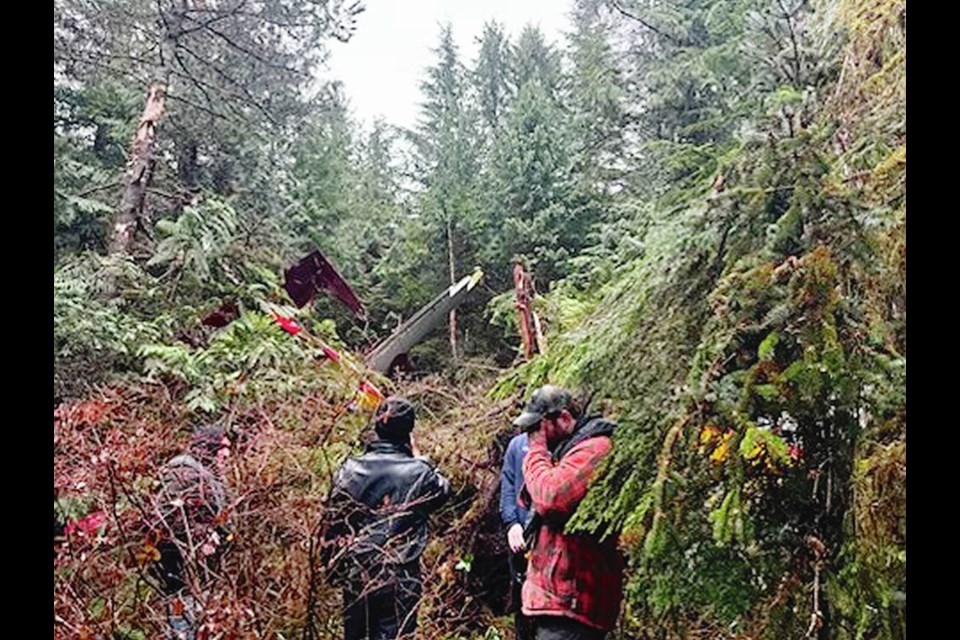 Five people, including the pilot, were onboard a Grumman Goose aircraft headed for Port Hardy that crashed moments after leaving Bella Bella on Dec. 18, 2023. VIA KELSY WURZINGER 