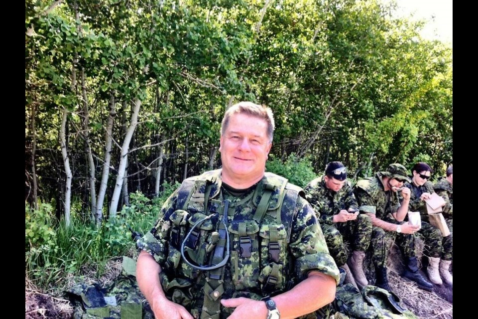 Lt. Jim Parker takes a break during a training program at CFB Edmonton before his deployment to Afghanistan in 2011. VIA JIM PARKER 