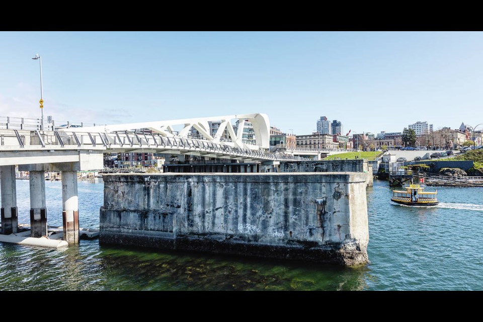 Infrastructure underneath the Johnson Street Bridge in Victoria. DARREN STONE, TIMES COLONIST  