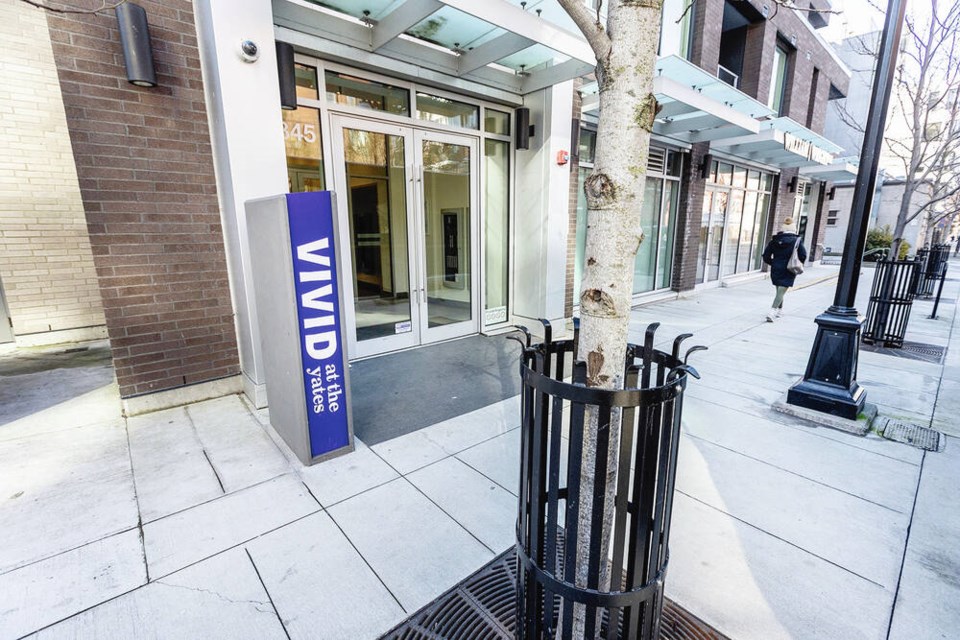 The 20-storey Vivid at the Yates on Johnson Street was built as part of a pilot project for B.C.’s affordable home-ownership program. DARREN STONE, TIMES COLONIST 