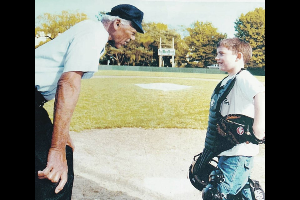 Umpire Doug Hudlin spent many of his umpiring years calling games at Jerry Hale Field. He presided over his final game as umpire in 1992. COURTESY OF FAMILY 