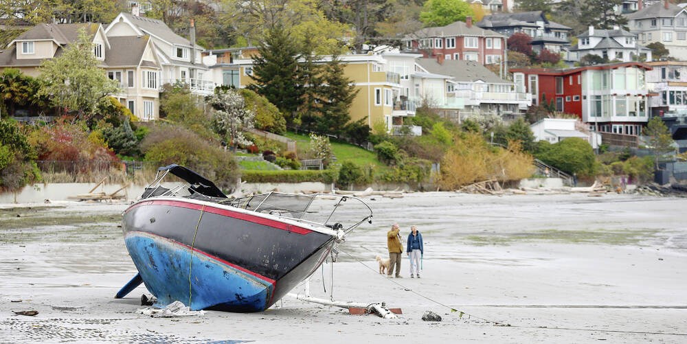 Boat aground on Gonzales Beach 'being monitored:' coast guard; person still aboard
