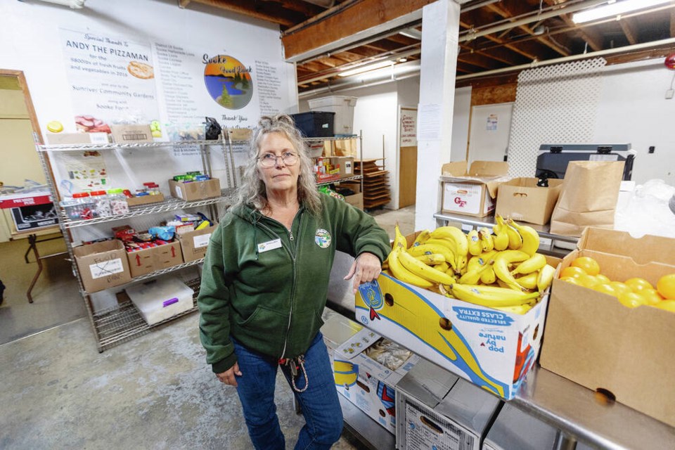 Kim Metzger at the Sooke Food Bank in the Sooke Community Hall on Shields Road. 
DARREN STONE, TIMES COLONIST 