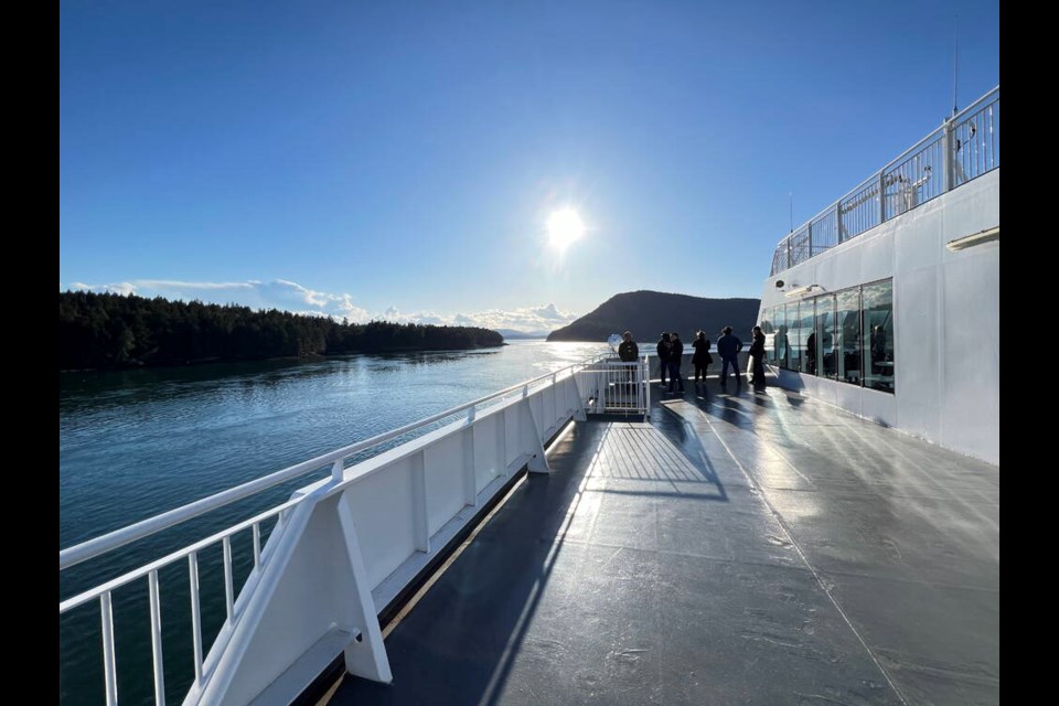 Passengers on the sun deck of B.C. Ferries vessel Coastal Renaissance. TIMES COLONIST 