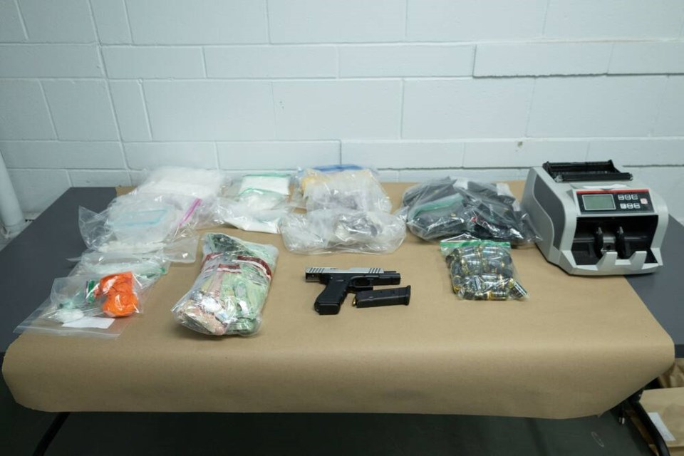 Items seized in police searches April 25 in Colwood and Langford. VIA SAANICH POLICE 