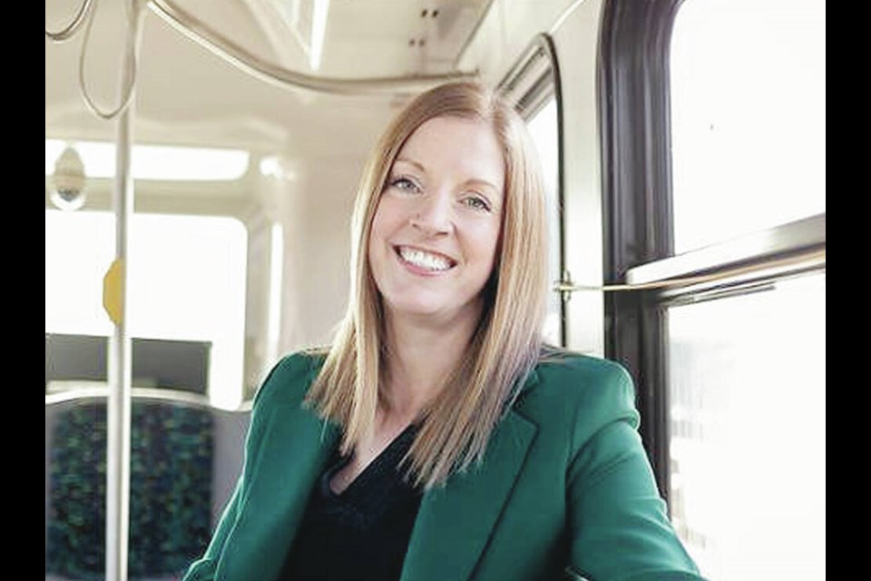 B.C. Transit chief executive Erinn Pinkerton received the Greater Victoria Chamber of Commerce’s Award of Distinction. VIA B.C. TRANSIT 