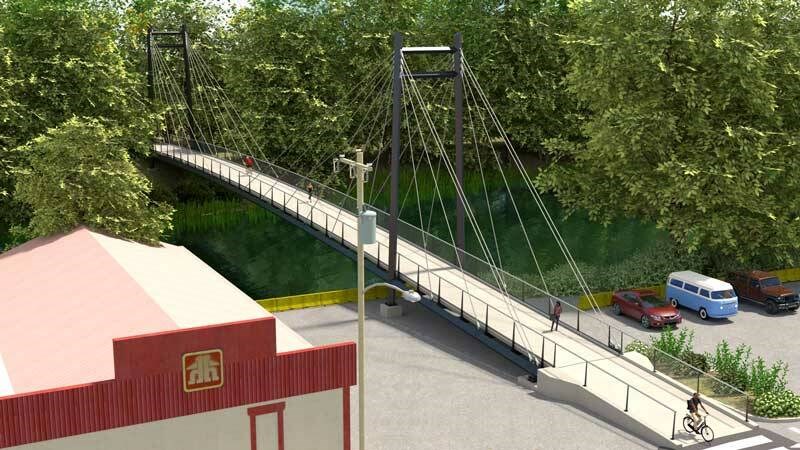 An artist’s rendering of the planned 6th Street active-transportation bridge. VIA CITY OF COURTENAY 