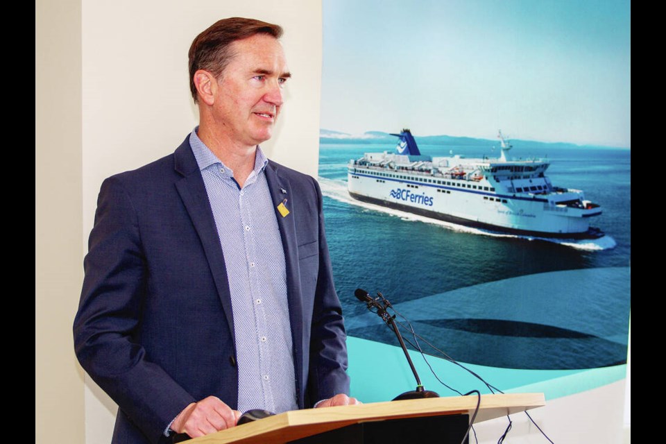 B.C. Ferries official Darren Johnston at a news conference on Wednesday. DARREN STONE, TC 
