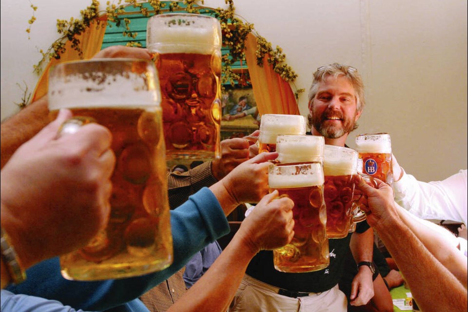 In German beer halls and beer gardens, drinks are served in huge one-litre quantities (called “eine Mass”). Men’s rooms often come with vomitoriums. DOMINIC BONUCCELLI 
