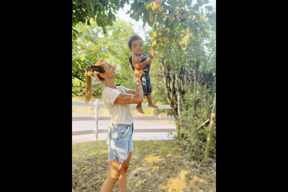 Jessica Payton with one of her children. Payton was travelling to the Cowichan Valley with her sons, ages 3 1/2 and 2, to visit friends when the crash happened Saturday evening. VIA ALISON BANTON