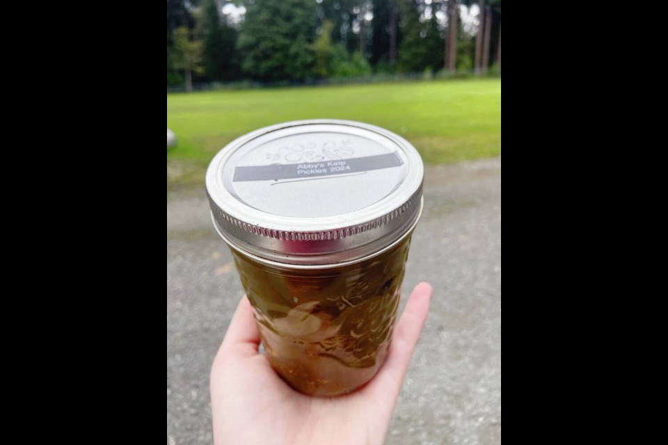 Jar of kelp pickles. 
VIA ABBY WALKER 