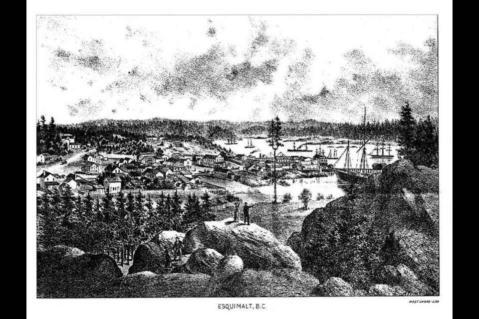 Esquimalt in the early days, from the book Illustrated British Columbia. Image courtesy Esquimalt Archives.