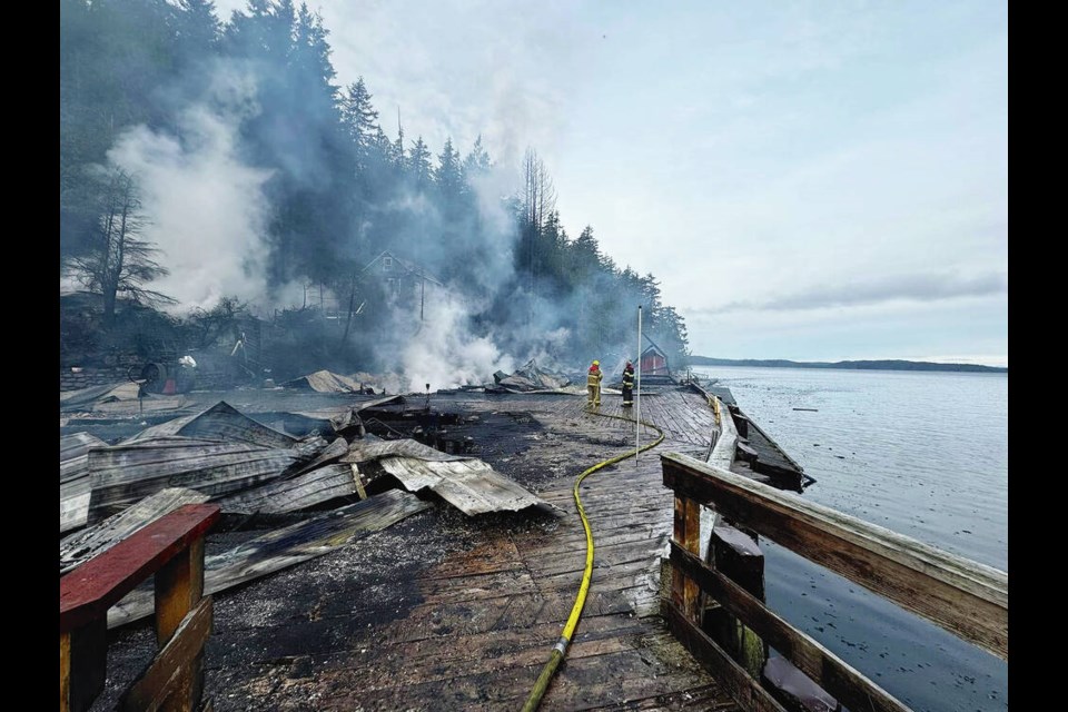The aftermath of a Dec. 31, 2024, fire in Telegraph Cove on the north Island. ALERT BAY FIRE DEPARTMENT 