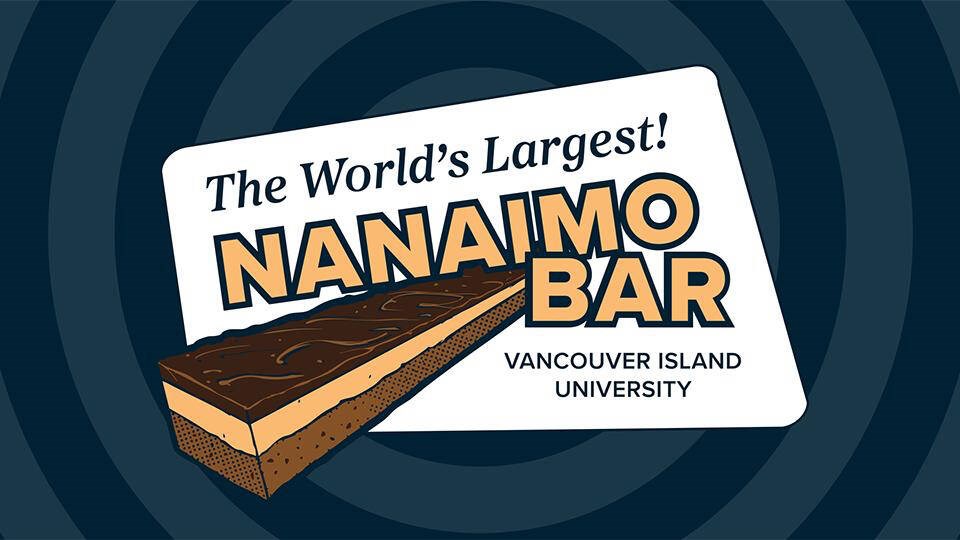 A graphic promoting the Nanaimo bar project. VIU 