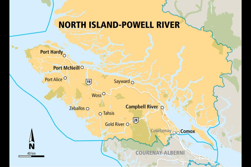 North Island Powell River riding boundaries. 