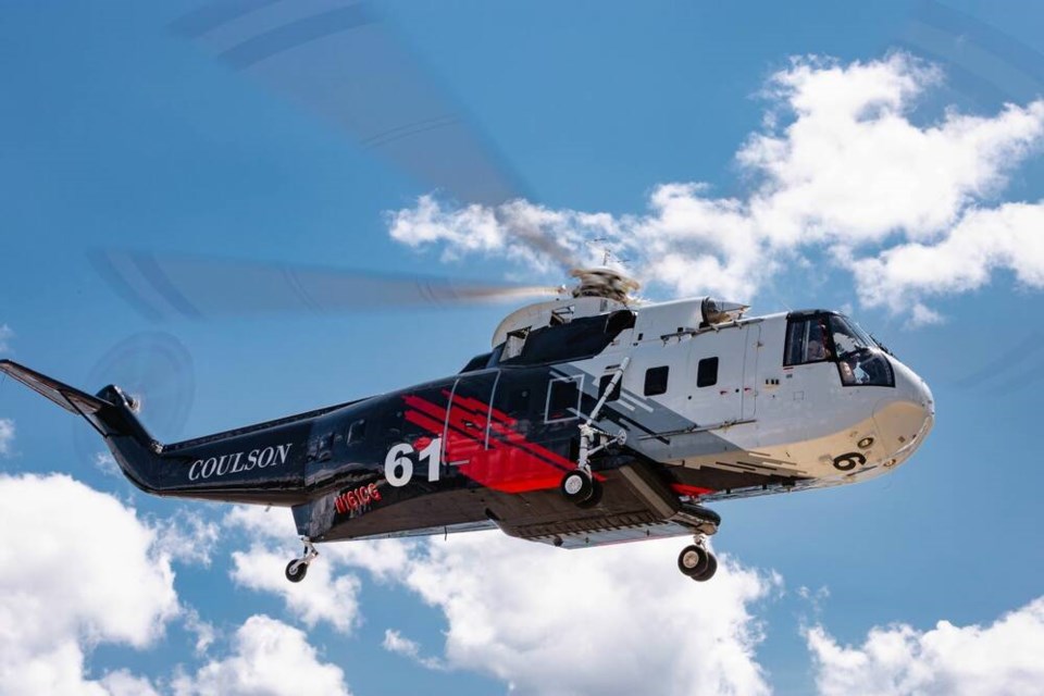 Coulson Aviation Canada is supporting the BC Wildfire Service with an S-61 Type 1 helitanker equipped for Night Vision Goggle operations. COULSON AVIATION