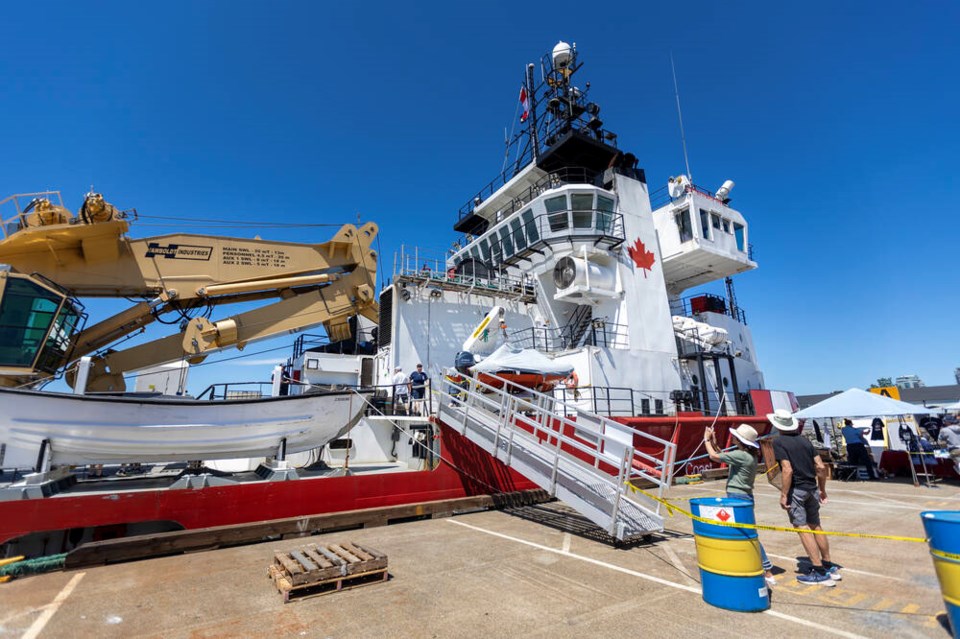 CCGS Sir Wilfred Grenfell at the Canadian Coast Guard Day open house in Victoria on June 5. DARREN STONE, TIMES COLONIST