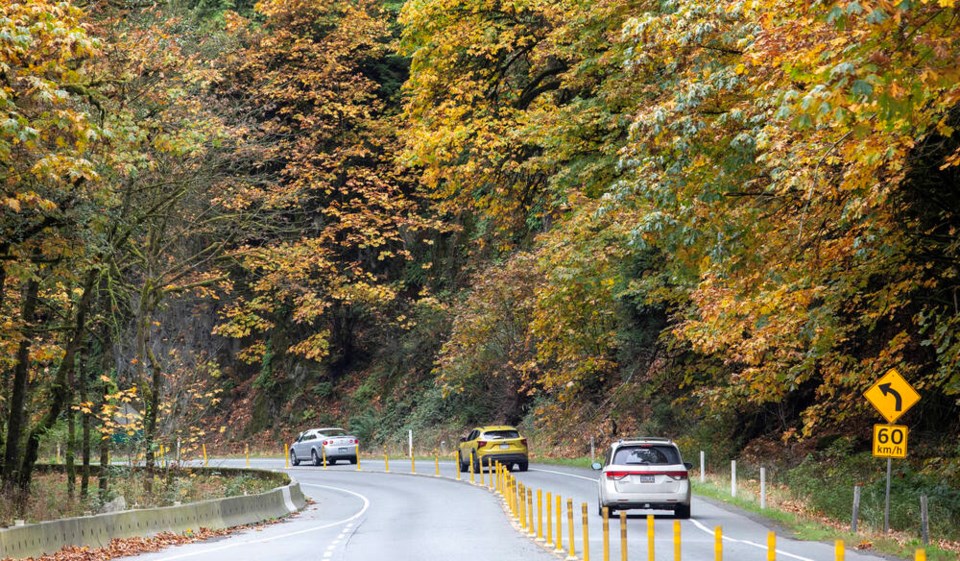 Traffic on the Malahat in Goldstream Park. DARREN STONE, TIMES COLONIST