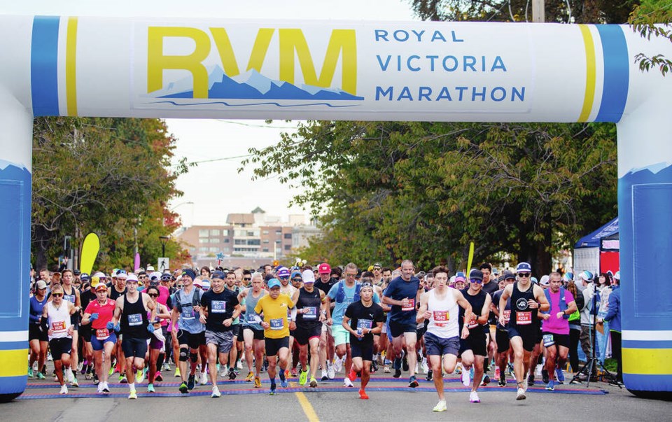 There could be a record number of participants on the starting line for this year's Royal Victoria Marathon. (DARREN STONE, TIMES COLONIST)