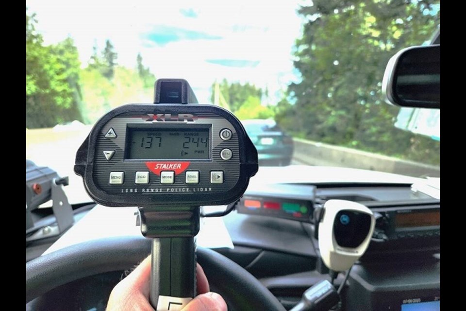 This speed brought fines and a vehicle impoundment for the driver. VIA LADYSMITH RCMP 
