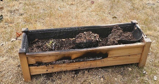 A planter box on the porch of a Nanaimo home was set ablaze about midnight on Friday night. NANAIMO RCMP