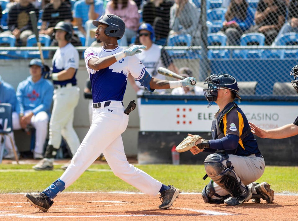 Xander McAfee and the HarbourCats host the NightOwls on Wednesday night.  (DARREN STONE, TIMES COLONIST)