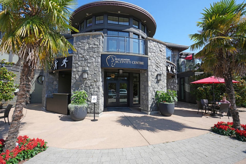 The Activity Centre at Bear Mountain resort. A court-ordered sale 
and investment solicitation process began Tuesday as part of ­ongoing receivership proceedings involving the resort’s parent ­company, Ecoasis Developments LLP, and related companies. 
ADRIAN LAM, TIMES COLONIST 