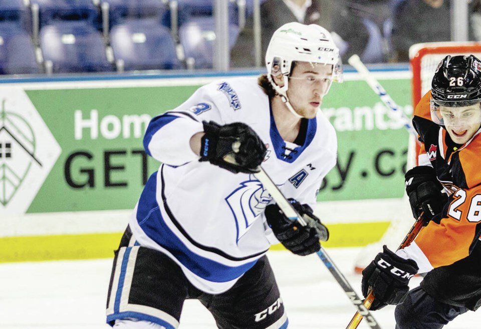 Defenceman Justin Kipkie is taking part in the Minnesota Wild's prospects camp. (DARREN STONE, TIMES COLONIST)