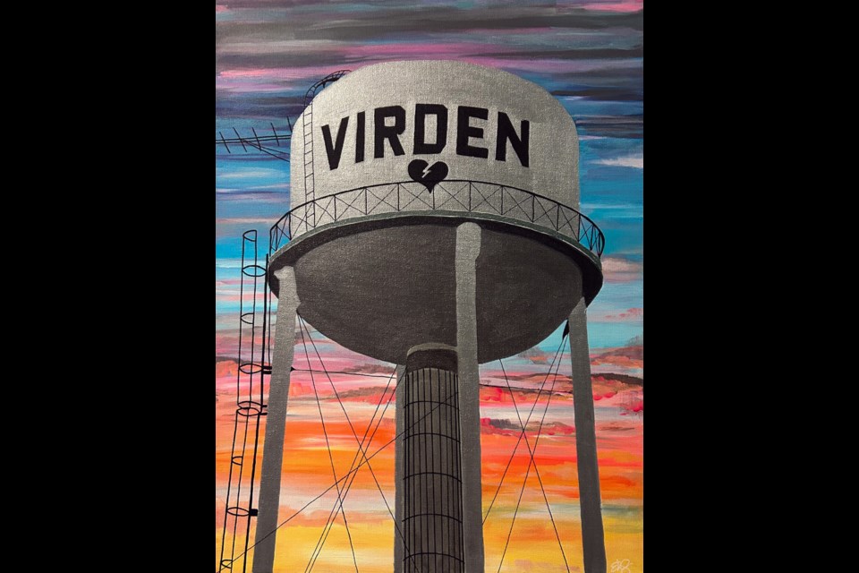 How Erica Holloway sees the water tower. PHOTO/ARTS MOSAIC