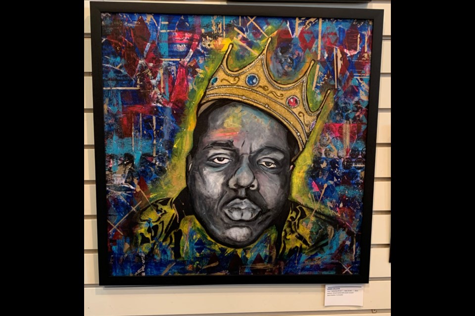 The notorious B.I.G.(American rapper), mixed media completed by Kerri Wilson in December of 2022. 