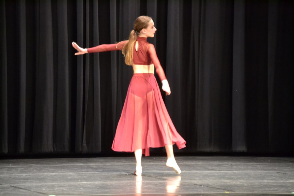 Callie Gray, Virden, competes in the 12 & Under Lyrical Dance Solo Class