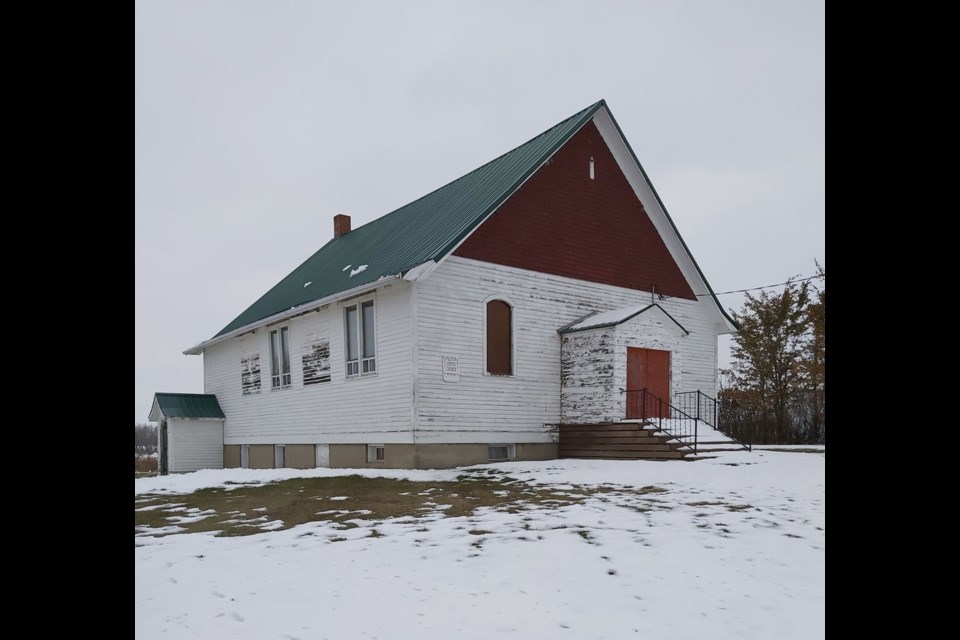 The Tilston United Church in November of 2023 is now for sale, with or without the pews. 