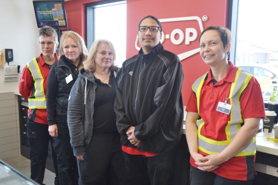 THE OPENING DAY TEAM (from left) - Debra Kufflick, Store Manager Faye Gerring, Energy Division Manager Sue Capern, Zach Gamble, Assistant Store Manager Jacinda Fehr.