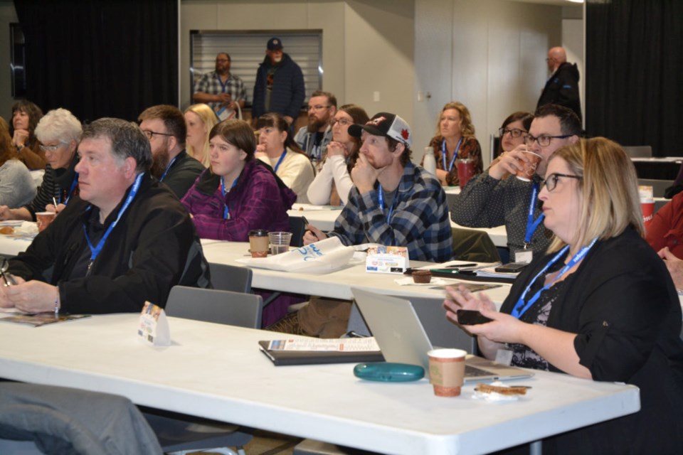 Participants in the 2023 Southwest Business and Entrepreneur Expo in Kola on Feb. 8 listen to presentations during the day-long networking and learning event.